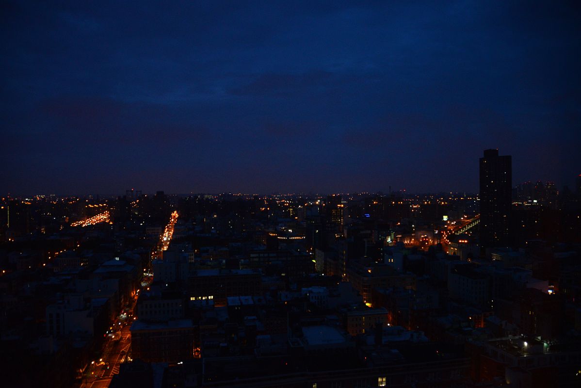 05-12 After Sunset View To The East Including Manhattan Bridge And Confucius Plaza Apartments From NoMo SoHo New York City